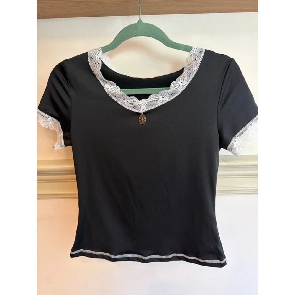 Women's Gothic Laced Shirt, Size Medium